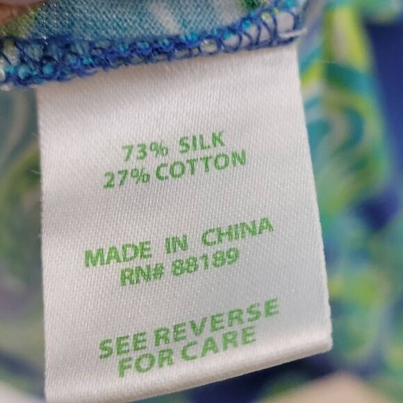 Lilly Pulitzer Fallin In Love Blue Silk Dress Size Small - Picture 4 of 5